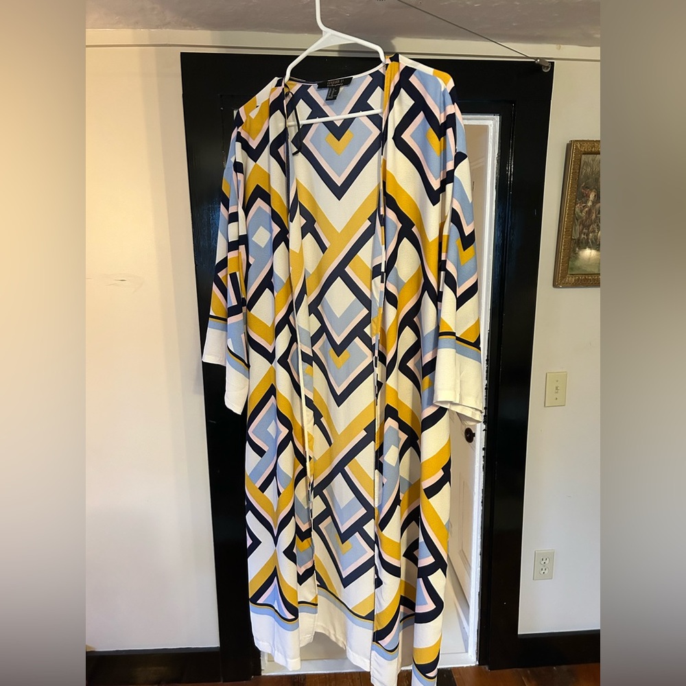 Geometric Patterned Kimono Duster - image 2